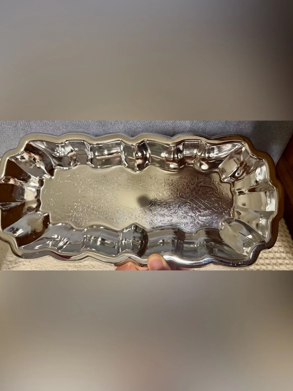 Silver Decorative Tray or Butter Dish
